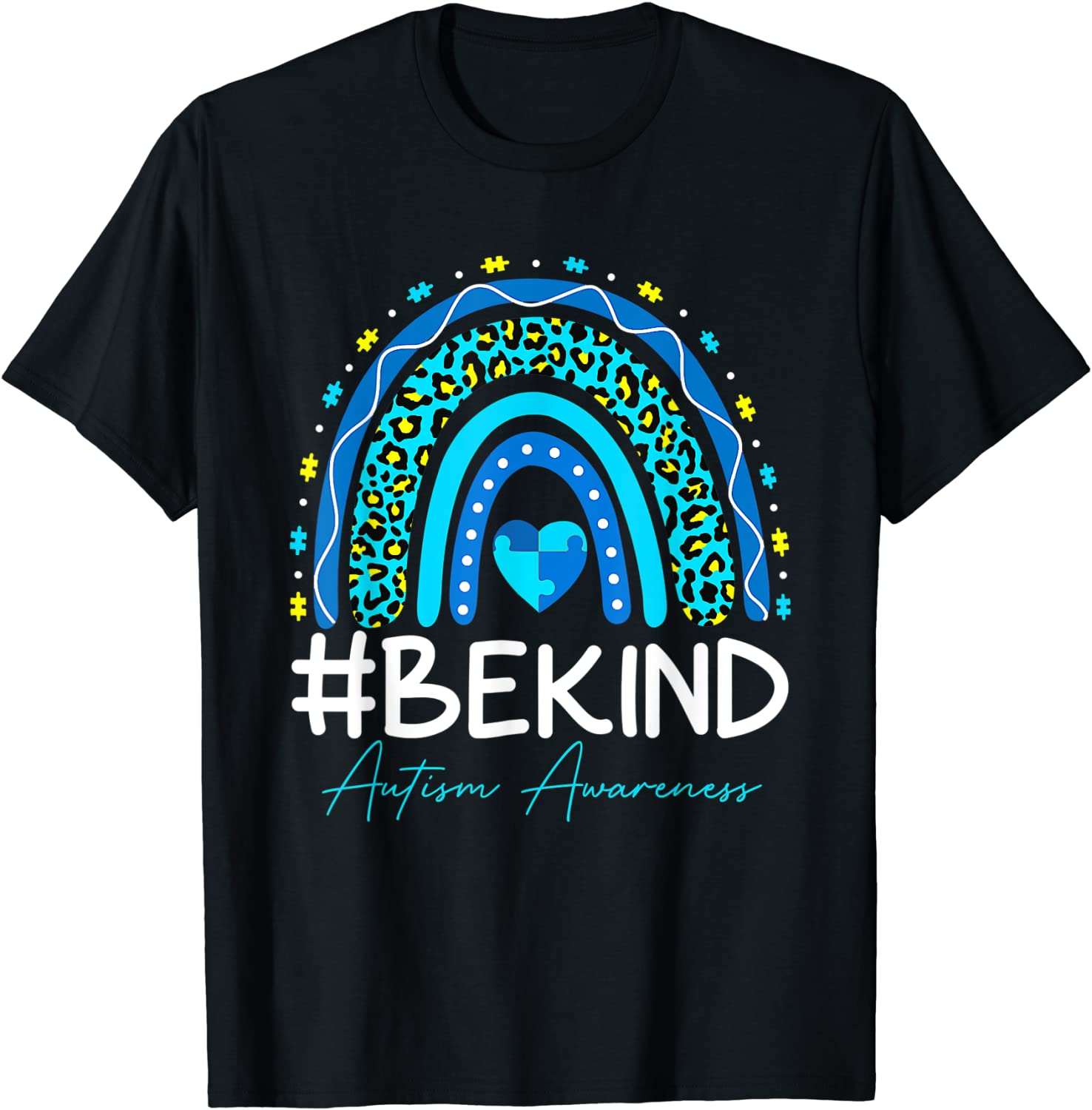 Leopard Rainbow Be Kind Autism Awareness Support Classic T-Shirt