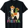 Let's Fiesta Llama Cinco De Mayo Cactus Sombrero Maracas 2022 Shirt