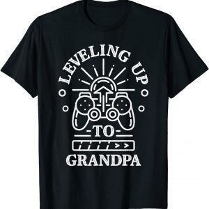 Leveling Up To Grandpa - Baby Announcement Gamer Gaming 2022 Shirt