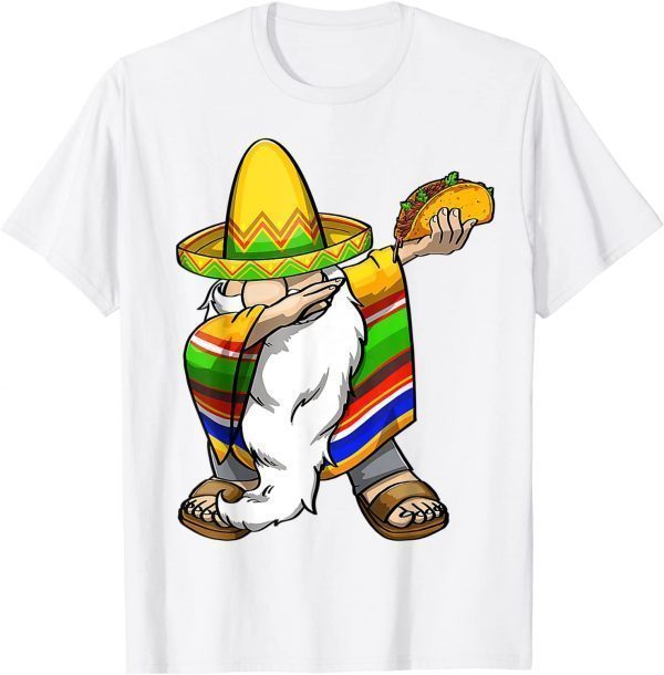 Mexican Dabbing Gnome Cinco De Mayo Poncho Sombrero Taco 2022 T-Shirt