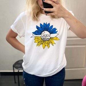 Peace In Ukraine Sunflower Stand With Ukraine Anti War Free Ukraine T Shirt