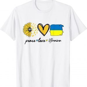 Peace Love Ukraine Sunflower Flag Stand With Ukrainian Peace Ukraine T-Shirt