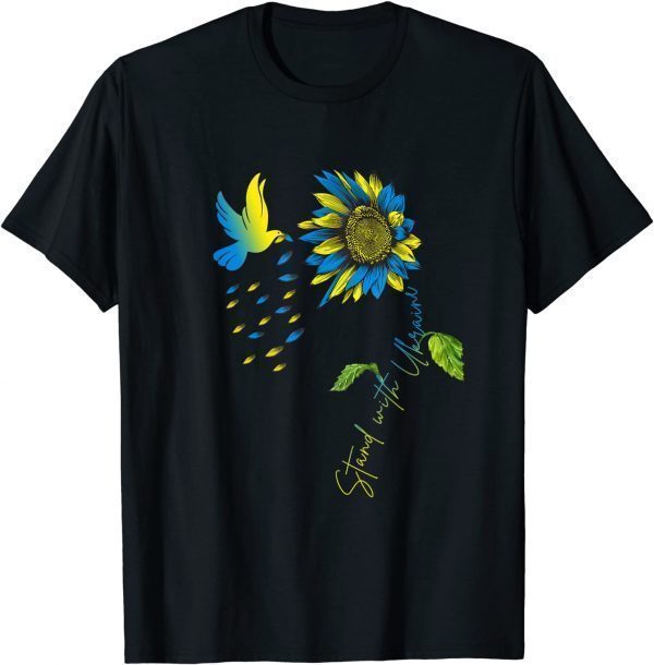 Peace in Ukraine Dove. Stand with Ukraine. Sunflower Ukraine Love Ukraine T-Shirt