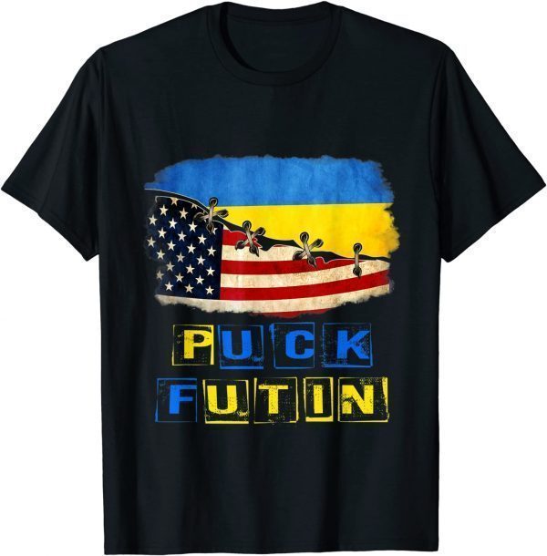 Stop Russian I Stand With Ukraine Ukrainian Flag, Free Ukraine T-Shirt