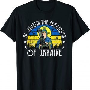 Retro Vintage St. Javelin The Protector Of Ukraine Love Ukraine T-Shirt