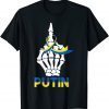 Skeleton Hand Ukraine Puck Futin Ukraine Ribbon Flag T-Shirt