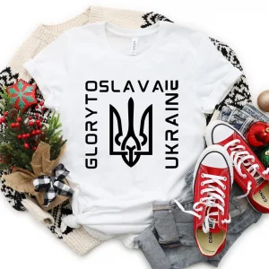 Slava Ukraine Glory to Ukraine I Stand with Ukraine Free Ukraine T-Shirt