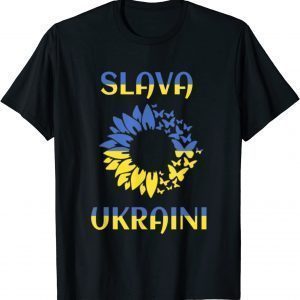 Slava Ukraini Ukraine Flag Sunflower butterfly Love Ukraine Shirt