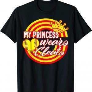 Softball Mother's Day My Princess Wears Cleats Crown Mom 2022 Shirt