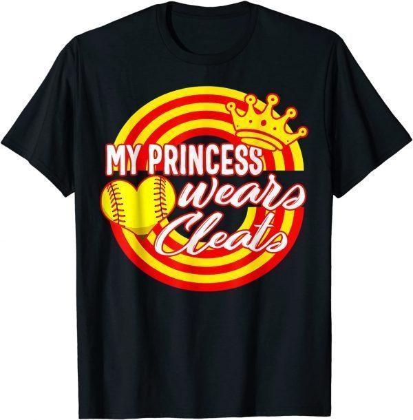 Softball Mother's Day My Princess Wears Cleats Crown Mom 2022 Shirt