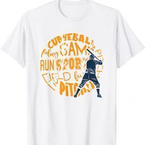 Sports Softball Pitcher Word Art Baseball Team Classic Shirt