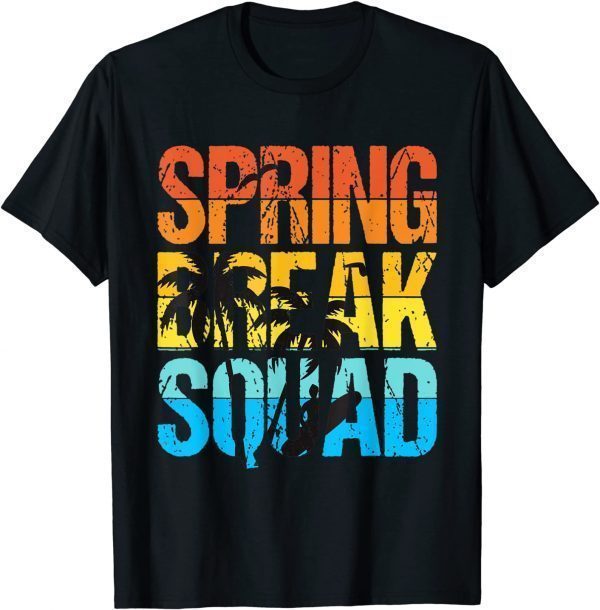 Spring Break Squad Beach Surfer Palm Tree Artwork 2022 Shirt