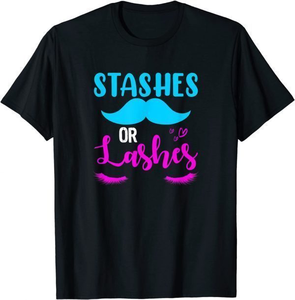 Stashes Or Lashes Gender Reveal 2022 Shirt