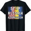Stop Russian Aggression Ukraine Ukrainian American Flag Peace Ukraine T-Shirt
