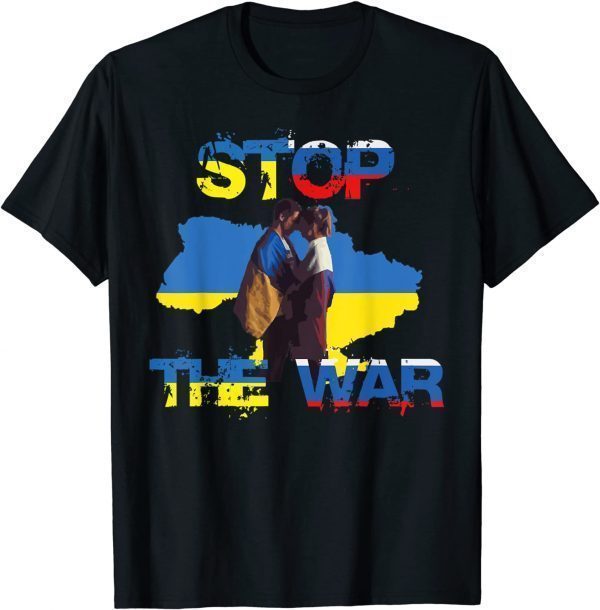 Stop The War Ukraine Ukrainian Flag Freedom Peace Pray Ukraine T-Shirt