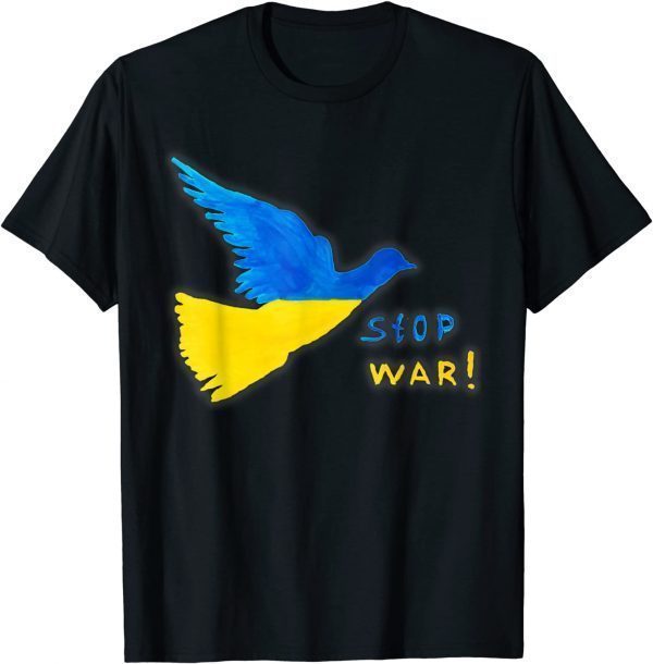 Stop War ! Ukraine Ukrainian Flag Bird Peace Sign Love Ukraine Shirt