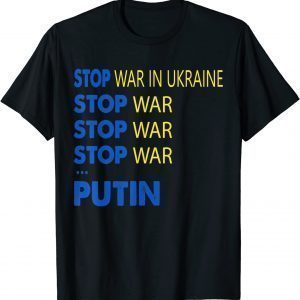 Stop War in Ukraine Meme Puck Futin Ukrainian Lover Support Love Ukraine T-Shirt