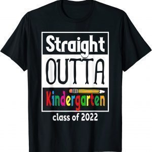 Straight Outta Kindergarten Pencil Class Of 2022 Graduation Limited T-Shirt