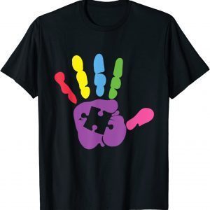 Strong Hand Puzzle Piece Autism Awareness Classic Shirt