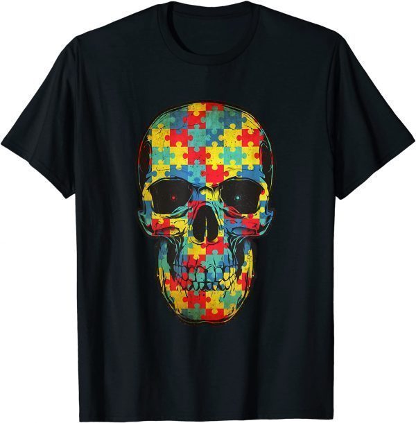 Sugar Skull Autism Awareness Mom Dad Kids Autism Classic Shirt