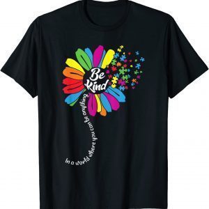 Sunflower Autism Awareness Be Kind Puzzle Mom Classic Shirt