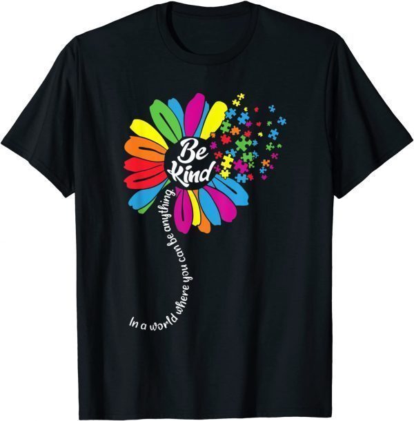 Sunflower Autism Awareness Be Kind Puzzle Mom Classic Shirt