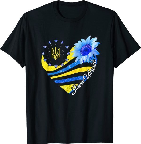 Sunflower Slava Ukraini Ukrainian Flag I Stand With Ukraine Peace Ukraine T-Shirt