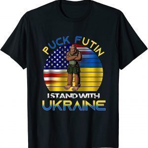 Support I Stand With Ukraine Big-foot Puck Futin Peace Ukraine T-Shirt