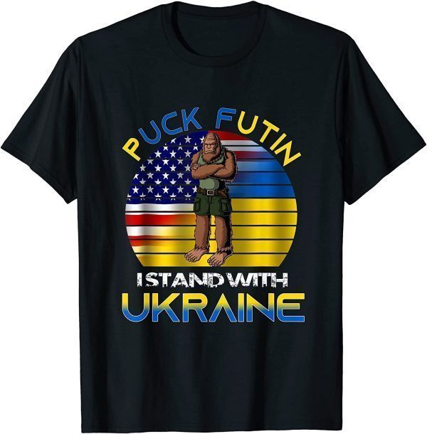 Support I Stand With Ukraine Big-foot Puck Futin Peace Ukraine T-Shirt