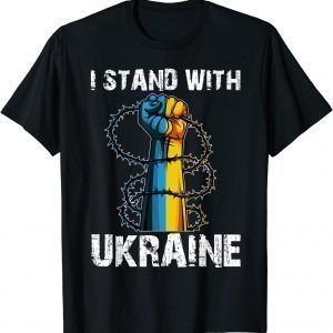 Support Ukraine I Stand With Flag Patriot Peace Love Ukraine T-Shirt