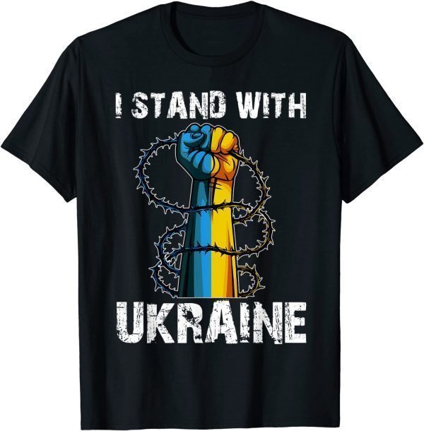 Support Ukraine I Stand With Flag Patriot Peace Love Ukraine T-Shirt