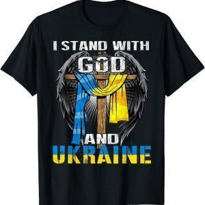 Support Ukraine I Stand With God And Ukraine Flag Love Ukraine Shirt