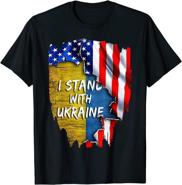 Support Ukraine I Stand With Ukraine American Flag Support Ukraine Shirt