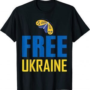 Support Ukraine I Stand With Ukraine Flag Free butterfly Peace Ukraine T-Shirt