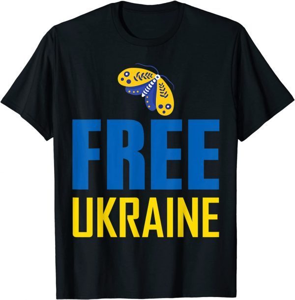 Support Ukraine I Stand With Ukraine Flag Free butterfly Peace Ukraine T-Shirt