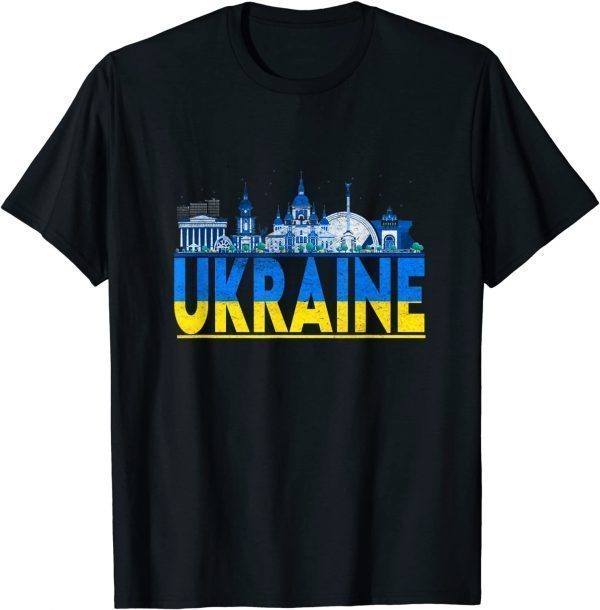 Support Ukraine Landmark Ukrainian Flag Ukraine Strong Shirt