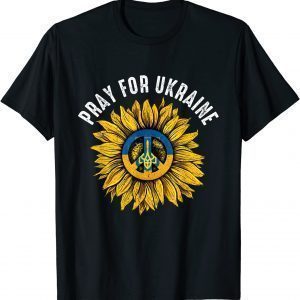 Support Ukraine Stand I With Ukraine Sunflower Flag America Love Ukraine T-Shirt