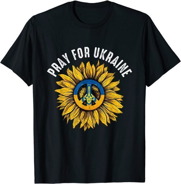 Support Ukraine Stand I With Ukraine Sunflower Flag America Love Ukraine T-Shirt