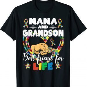 Supportive Women Autism Awareness Nana And Grandson 2022 Shirt