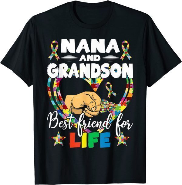 Supportive Women Autism Awareness Nana And Grandson 2022 Shirt