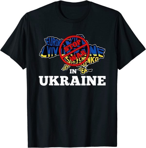 Tank Flag Support I Stand With Ukraine Russian Ukrainian Free Ukraine T-Shirt