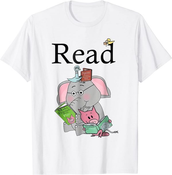 Teacher Library Read Book Club Piggie Elephant Pigeons Gift T-Shirt