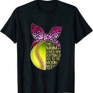 This Mom Loves Her Softball Leopard Bandana Mother's Day T-Shirt