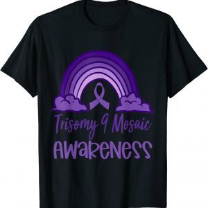 Trisomy 9 Awareness Day Purple Rainbow Mom Dad Parent Classic Shirt