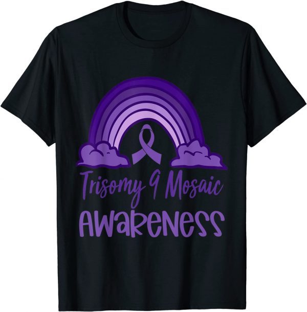 Trisomy 9 Awareness Day Purple Rainbow Mom Dad Parent Classic Shirt