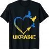 Ukraine Flag Heart Vintage Ukrainian Support Ukraine Pray Ukraine Shirt
