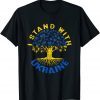 Ukraine Flag Vintage Tree Stand With Ukraine Graphic Roots Love Ukraine T-Shirt