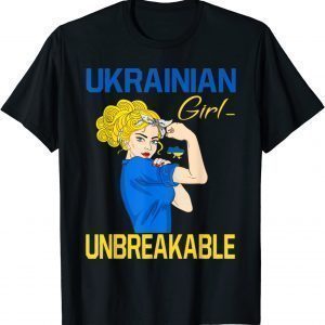 Ukraine Girl Ukrainian Girl Flag Messy Bun Ukraine Women Love Ukraine T-Shirt