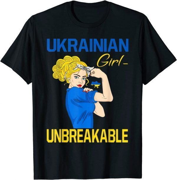 Ukraine Girl Ukrainian Girl Flag Messy Bun Ukraine Women Love Ukraine T-Shirt