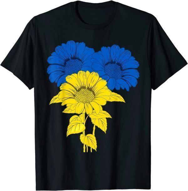 Ukraine Sunflowers Blue Yellow Support Peace Ukrainian Flag Save Ukraine Shirt
